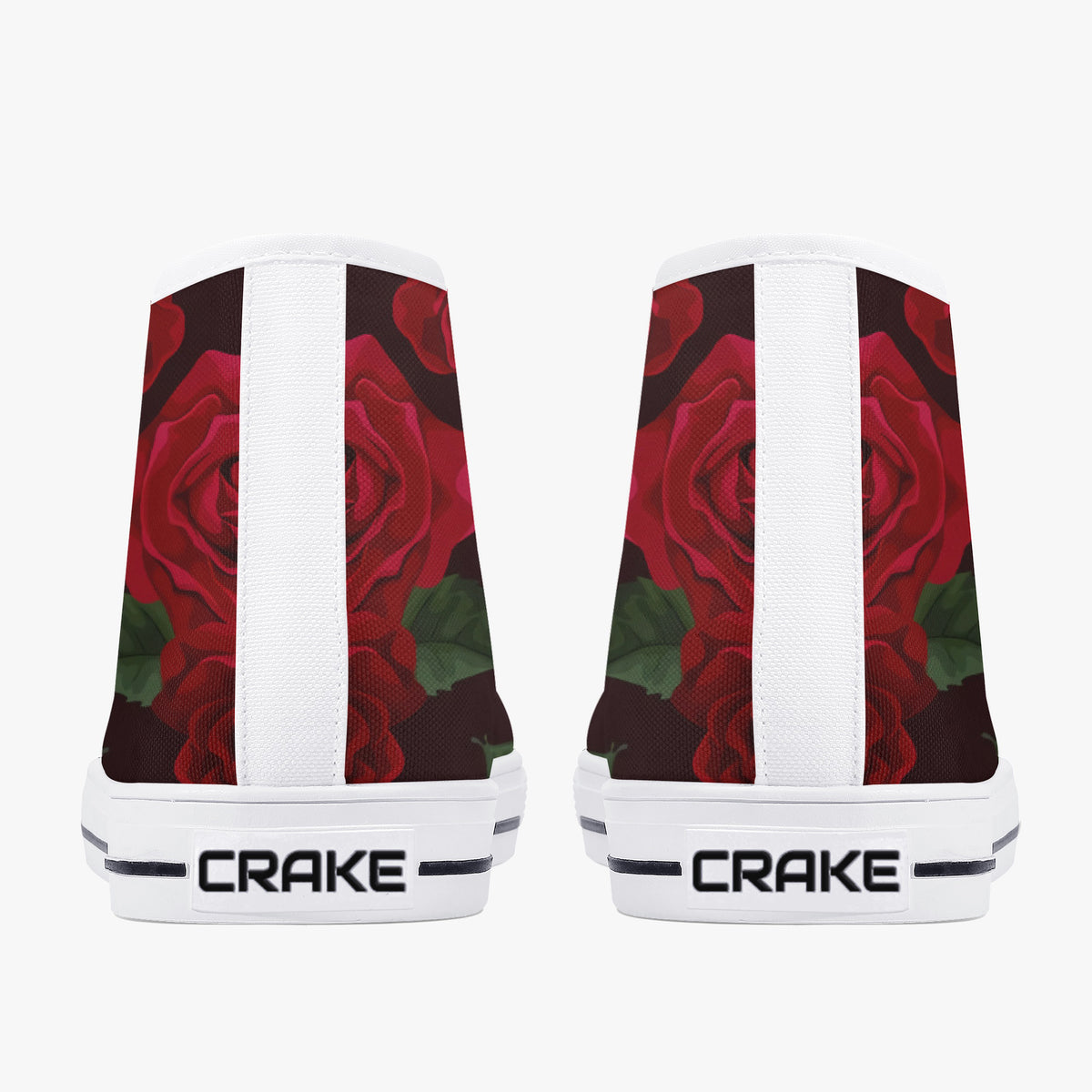 Crake High Top Roses laced custom prints canvas shoes