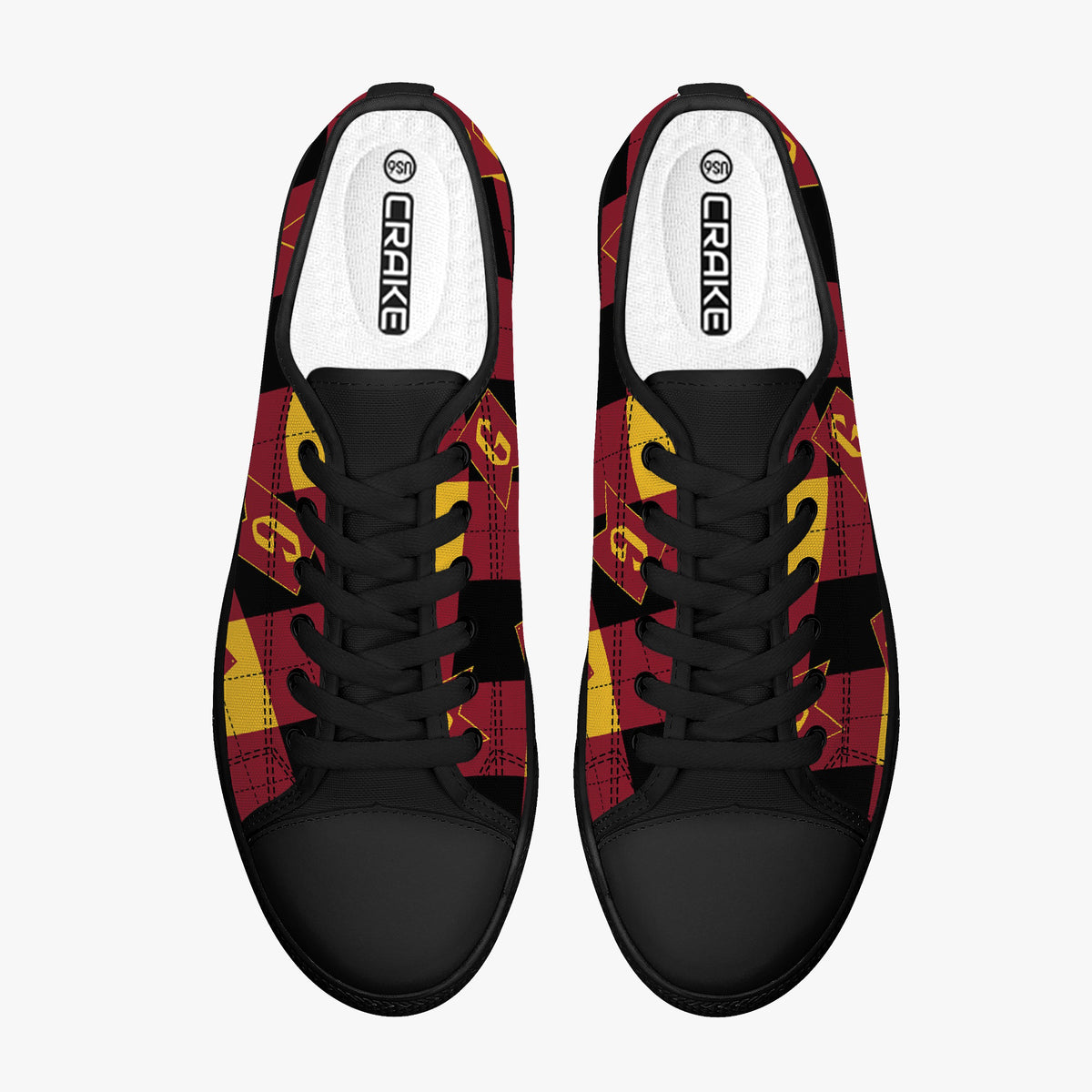 Crake Low Top 3Gs laced custom prints canvas shoes