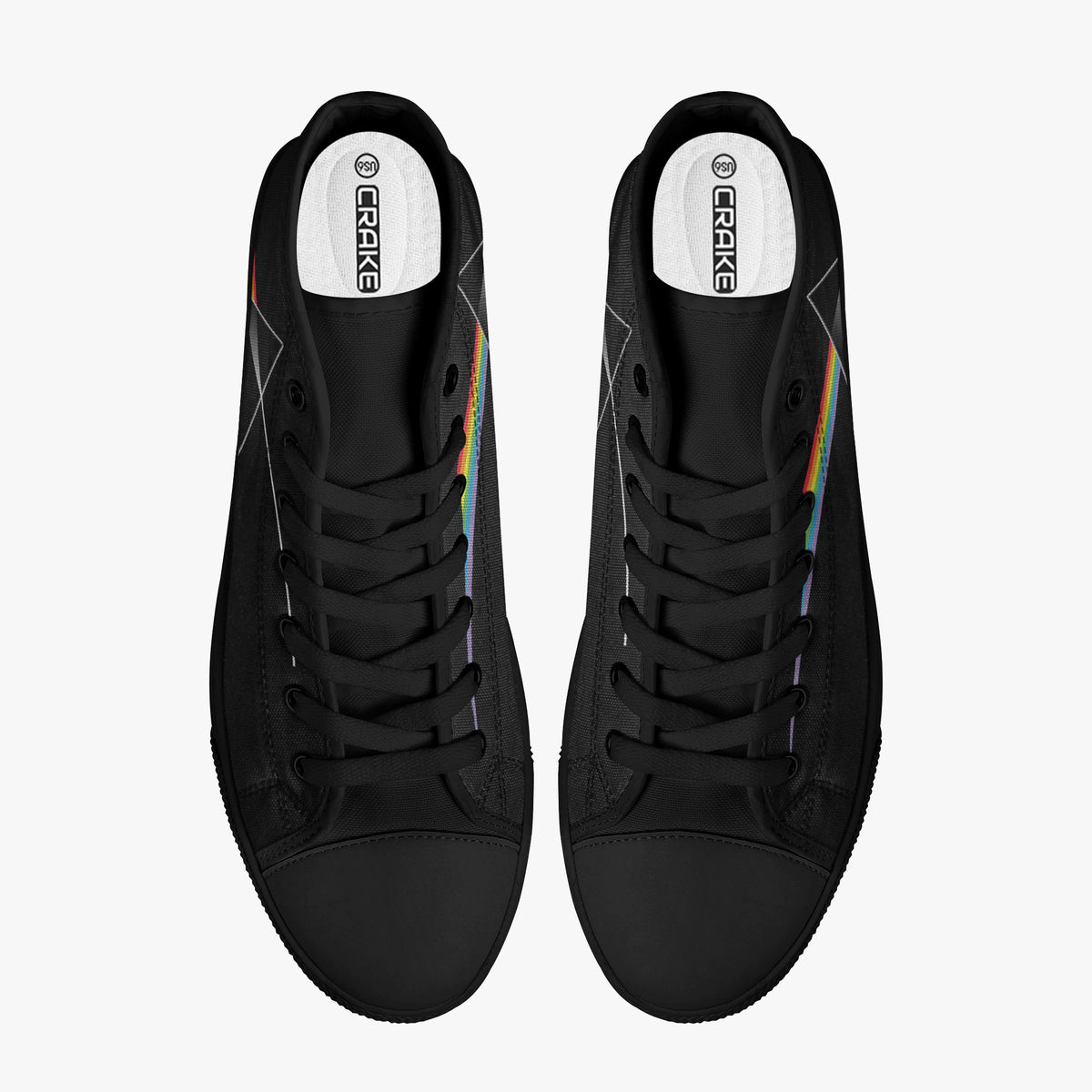 Crake High Top Prisma laced custom prints canvas shoes