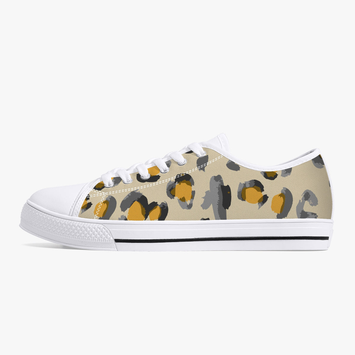 Crake Low Top Awesome Painting laced custom prints canvas shoes
