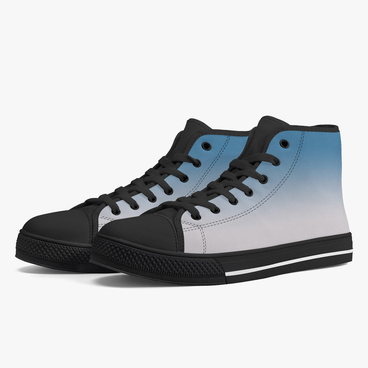 Angled view of Crake High Top Sky Sneaker pair with black laces