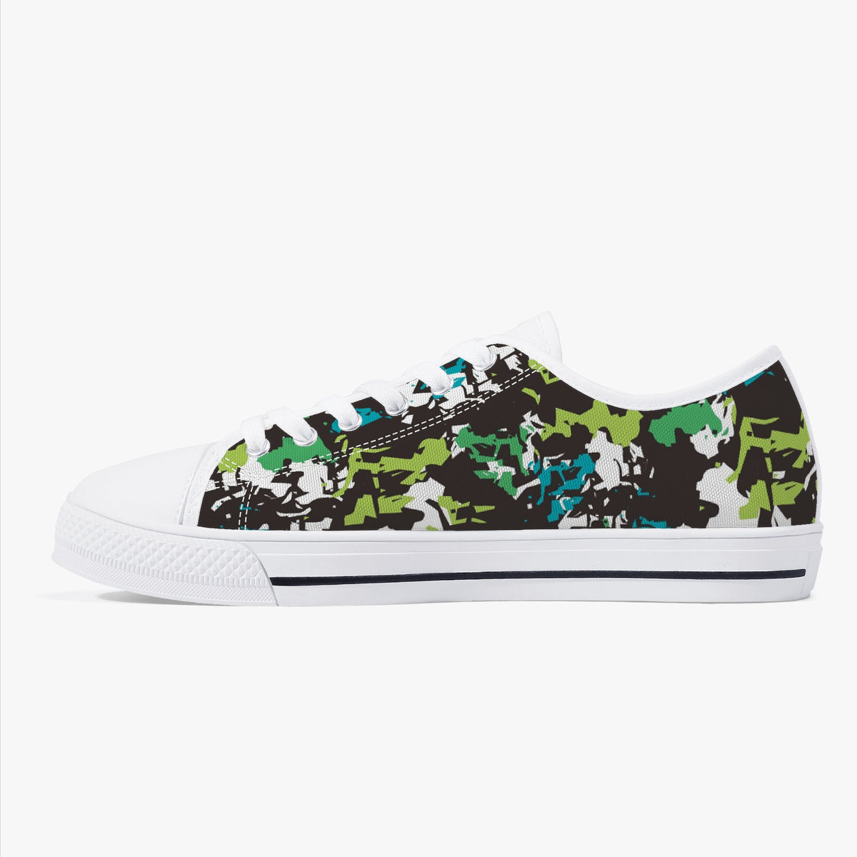 Crake Low Top Modern Art laced custom prints canvas shoes