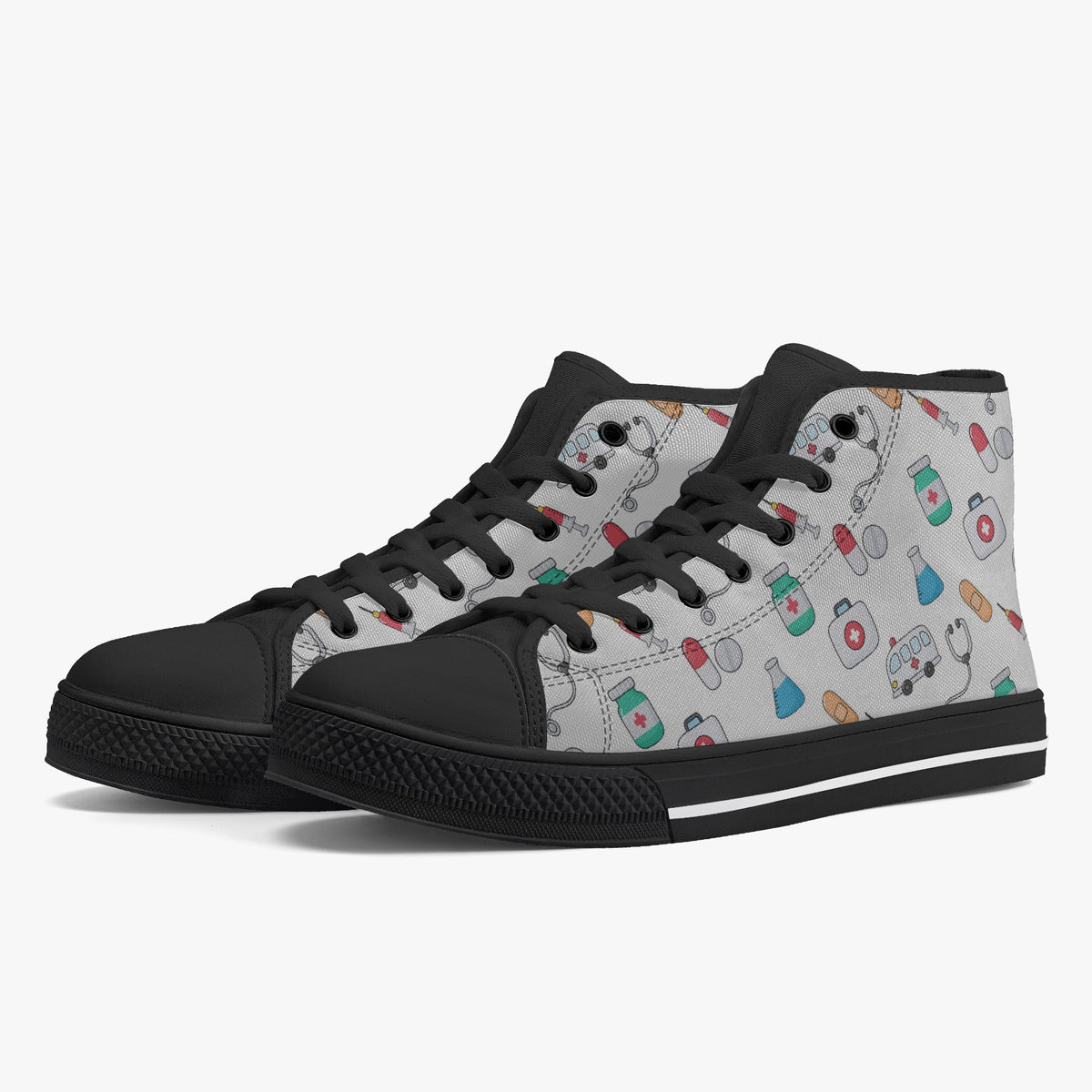Crake High Top Donovan laced custom prints canvas shoes