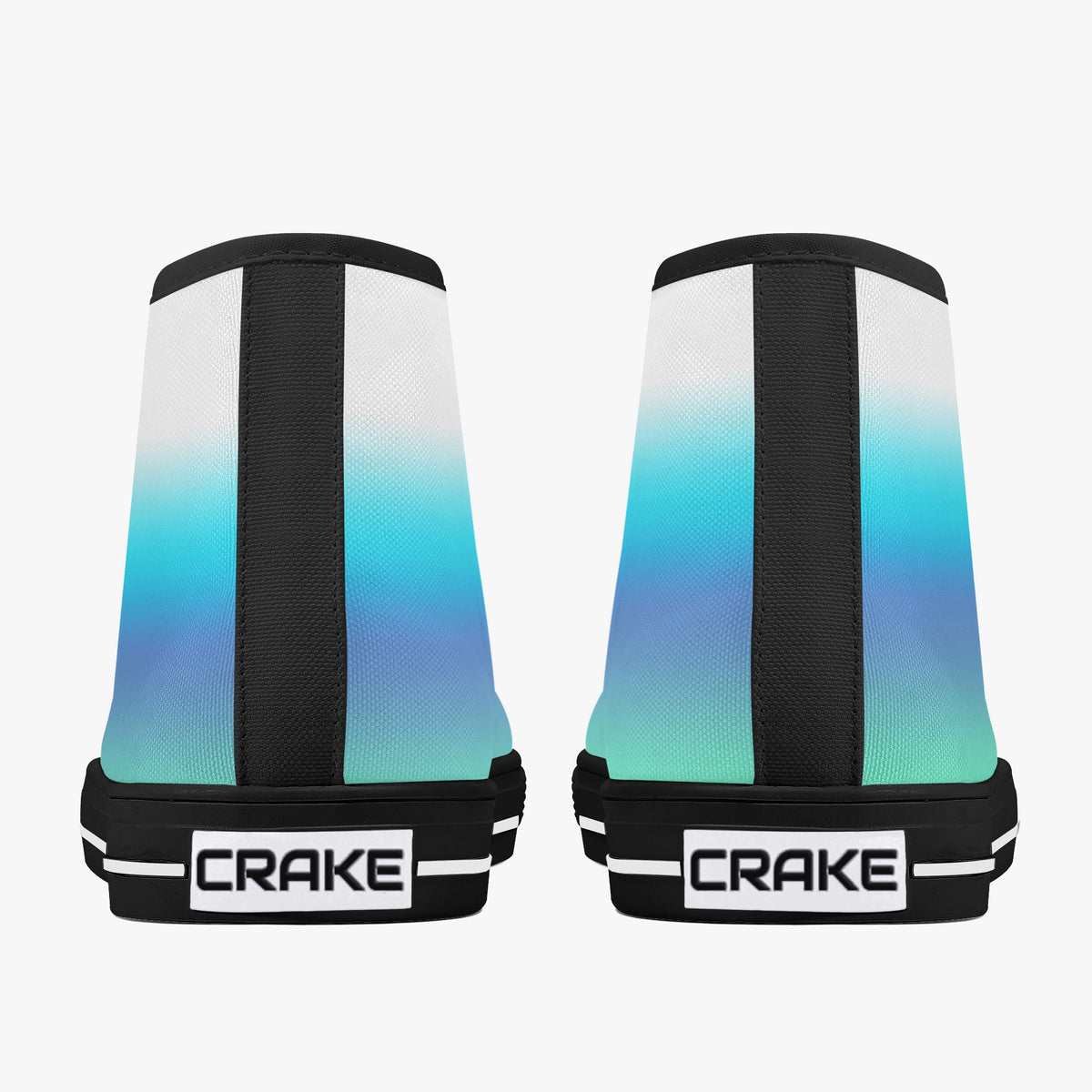 Crake High Top Sky and Sea laced custom prints canvas shoes