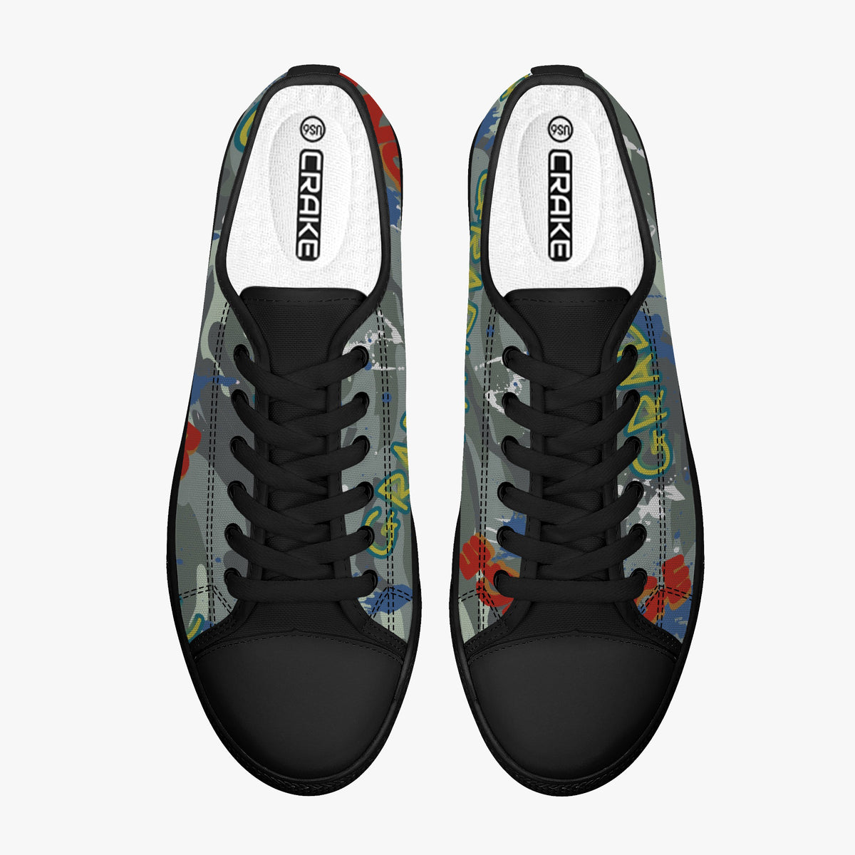 Crake Low Top Gradual laced custom prints canvas shoes