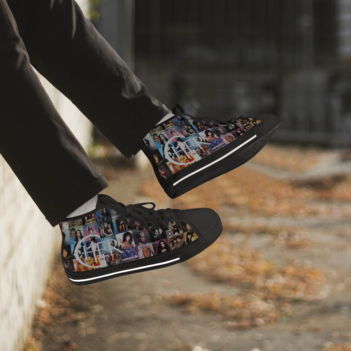 Crake High Top Cher laced custom prints canvas shoes