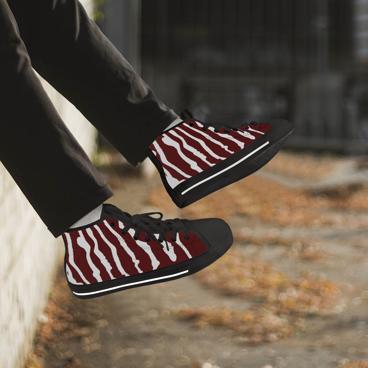 Crake High Top Monster laced custom prints canvas shoes