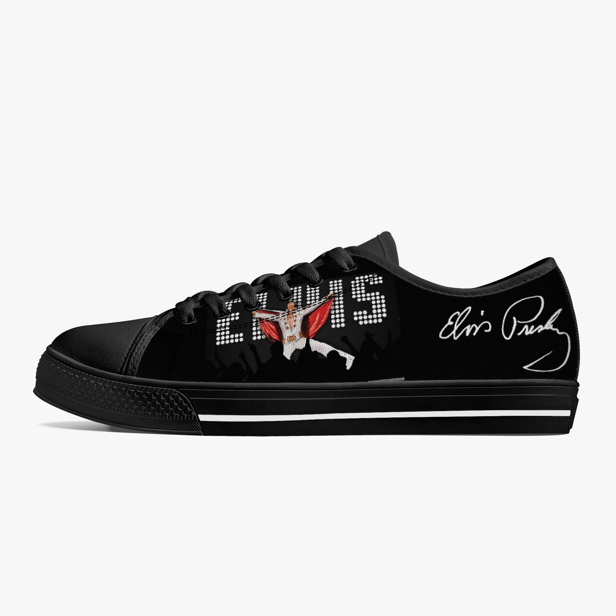 Crake Low Top Elvis laced custom prints canvas shoes