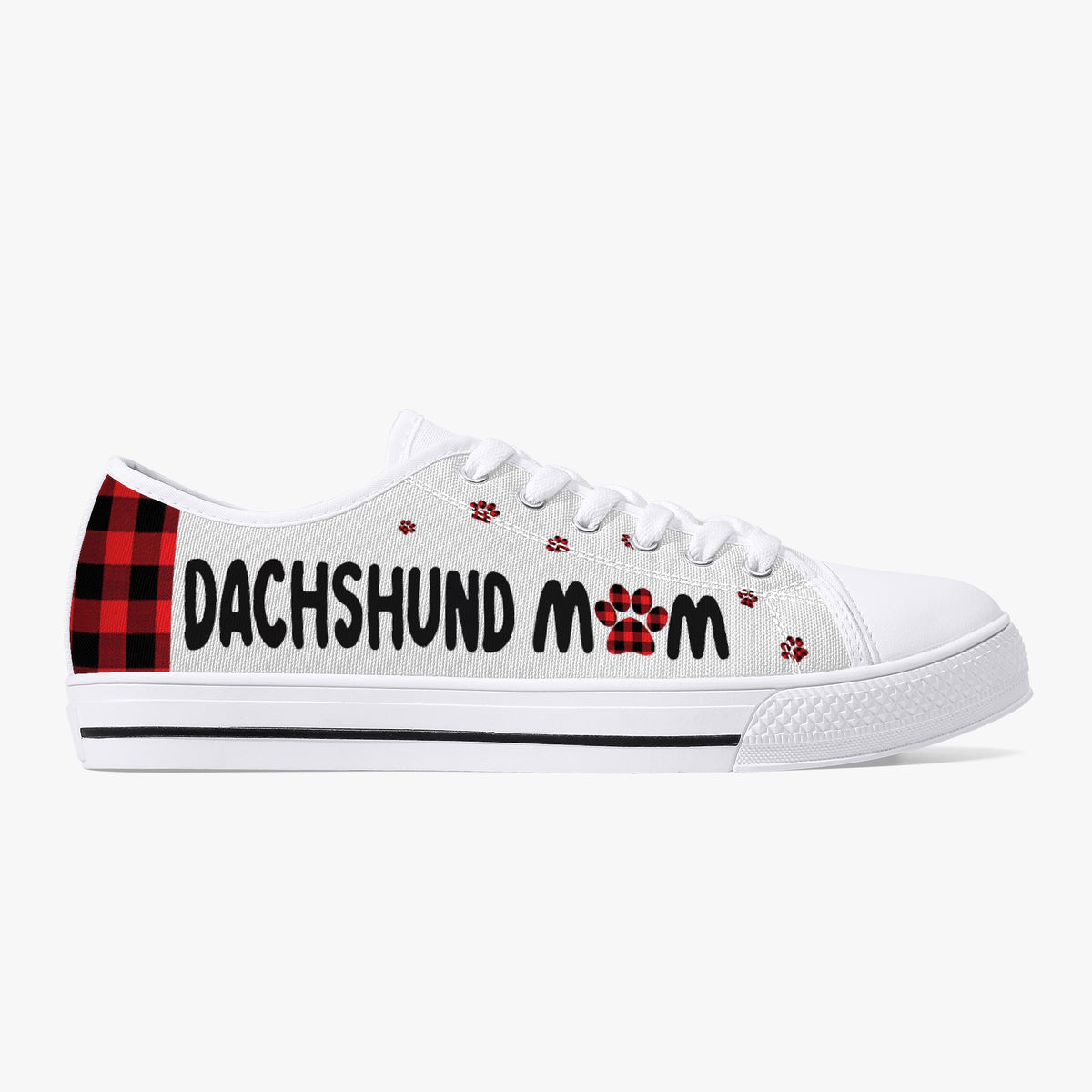 Crake Low Top Dachsund laced custom prints canvas shoes