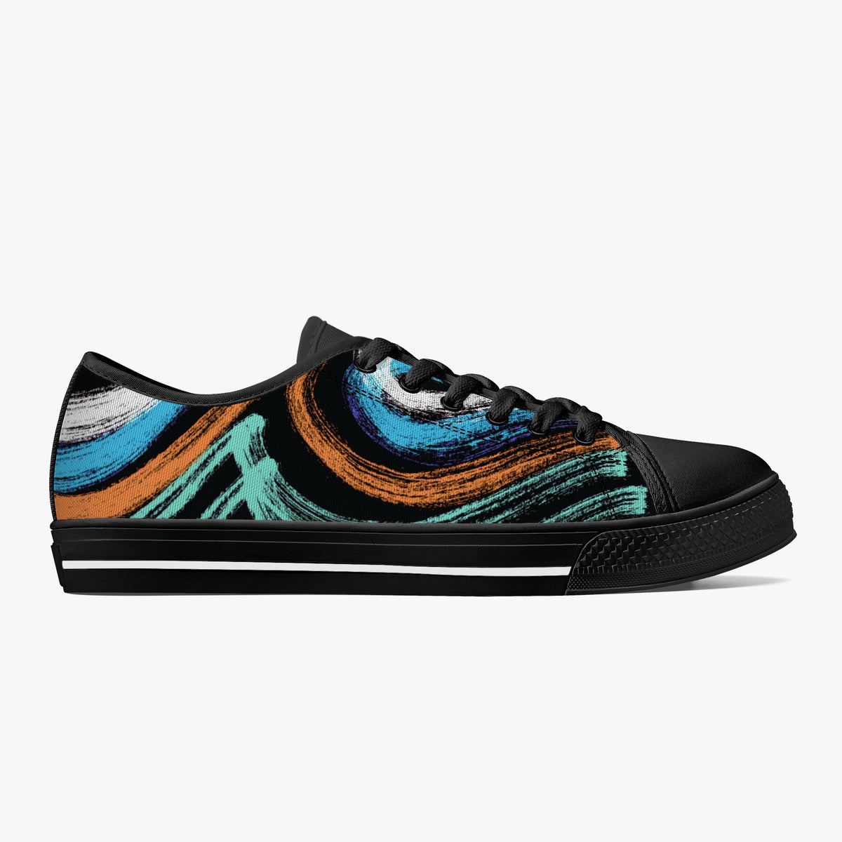 Crake Low Top Blackhole laced custom prints canvas shoes