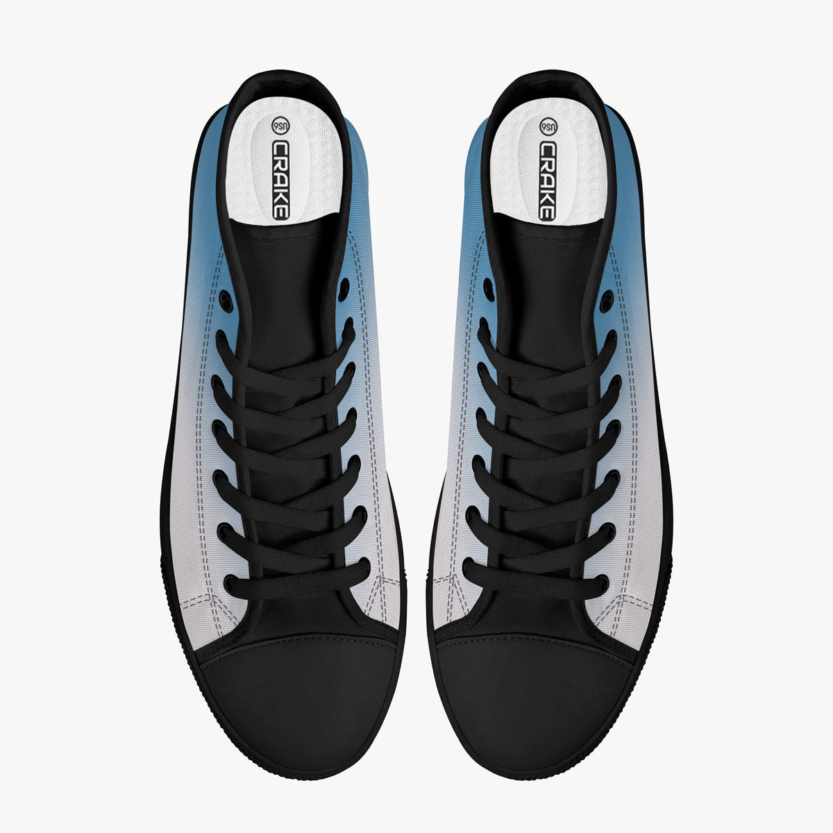 Top view of Crake High Top Sky Sneaker pair with black laces