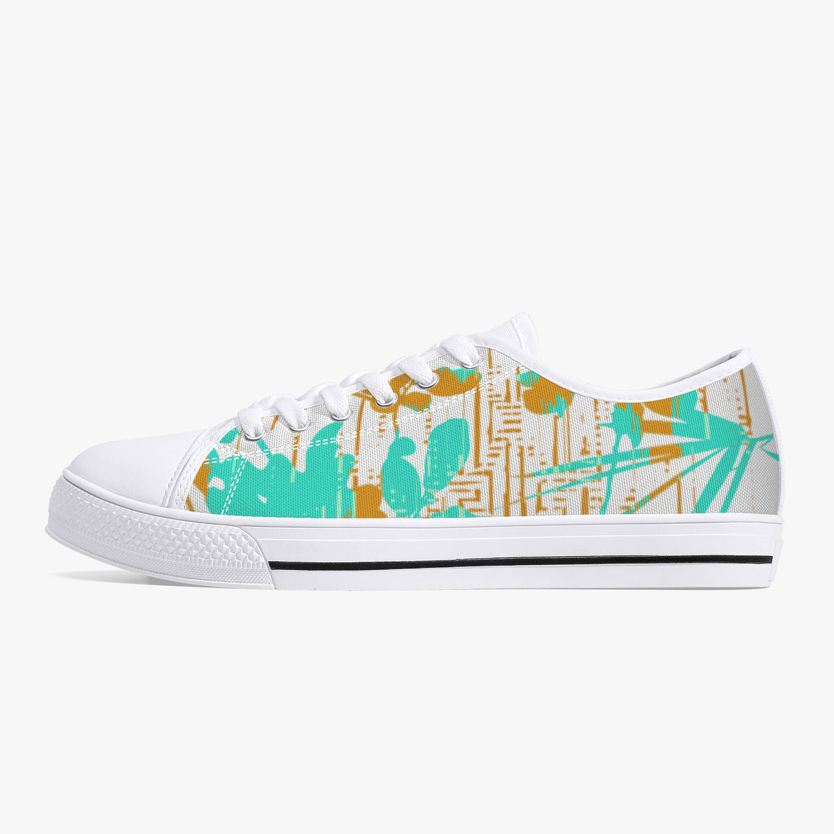 Crake Low Top Peters Painting laced custom prints canvas shoes