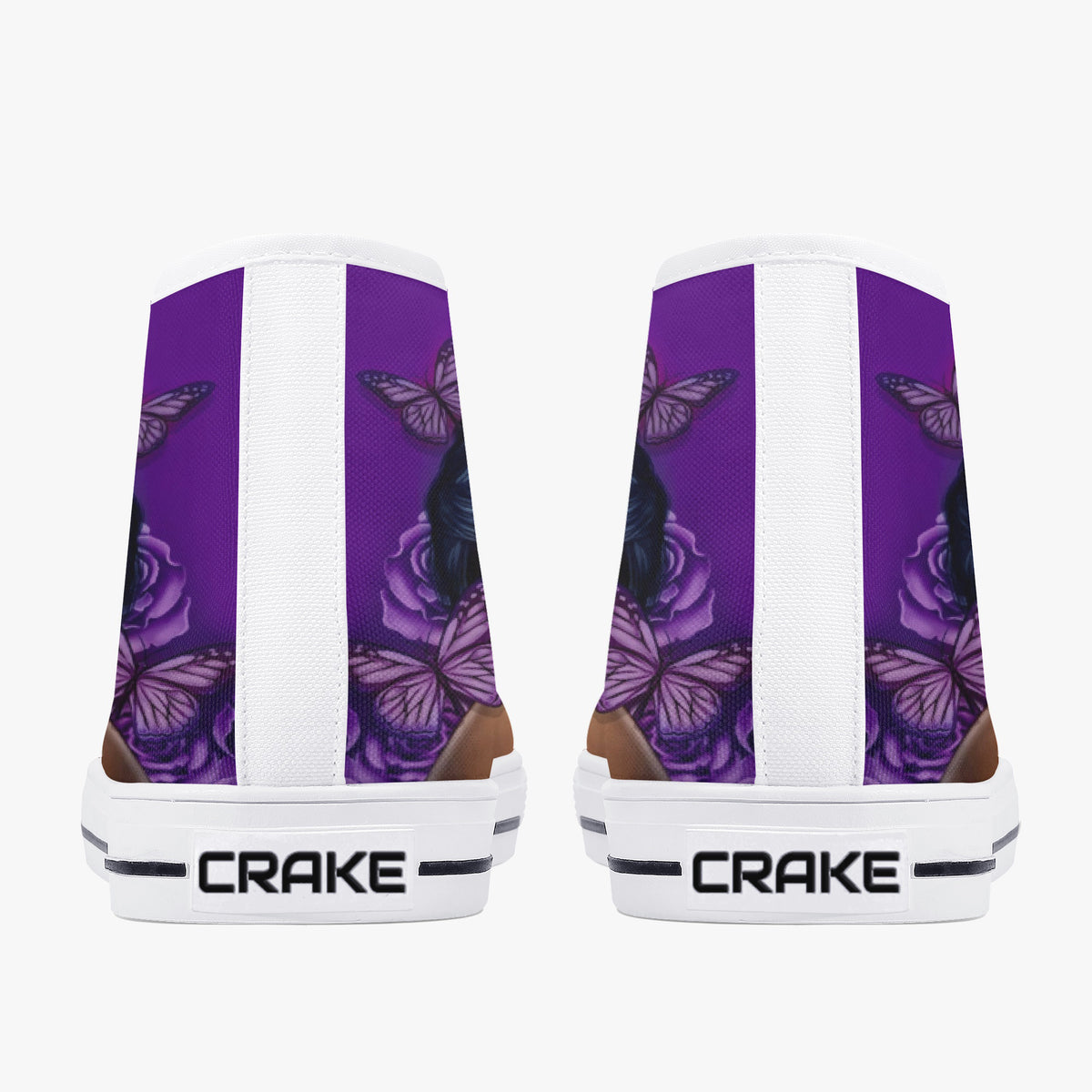 Crake High Top Purple Rose laced custom prints canvas shoes