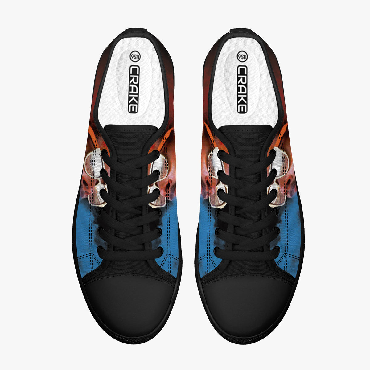 Crake Low Top Smoking Kills laced custom prints canvas shoes