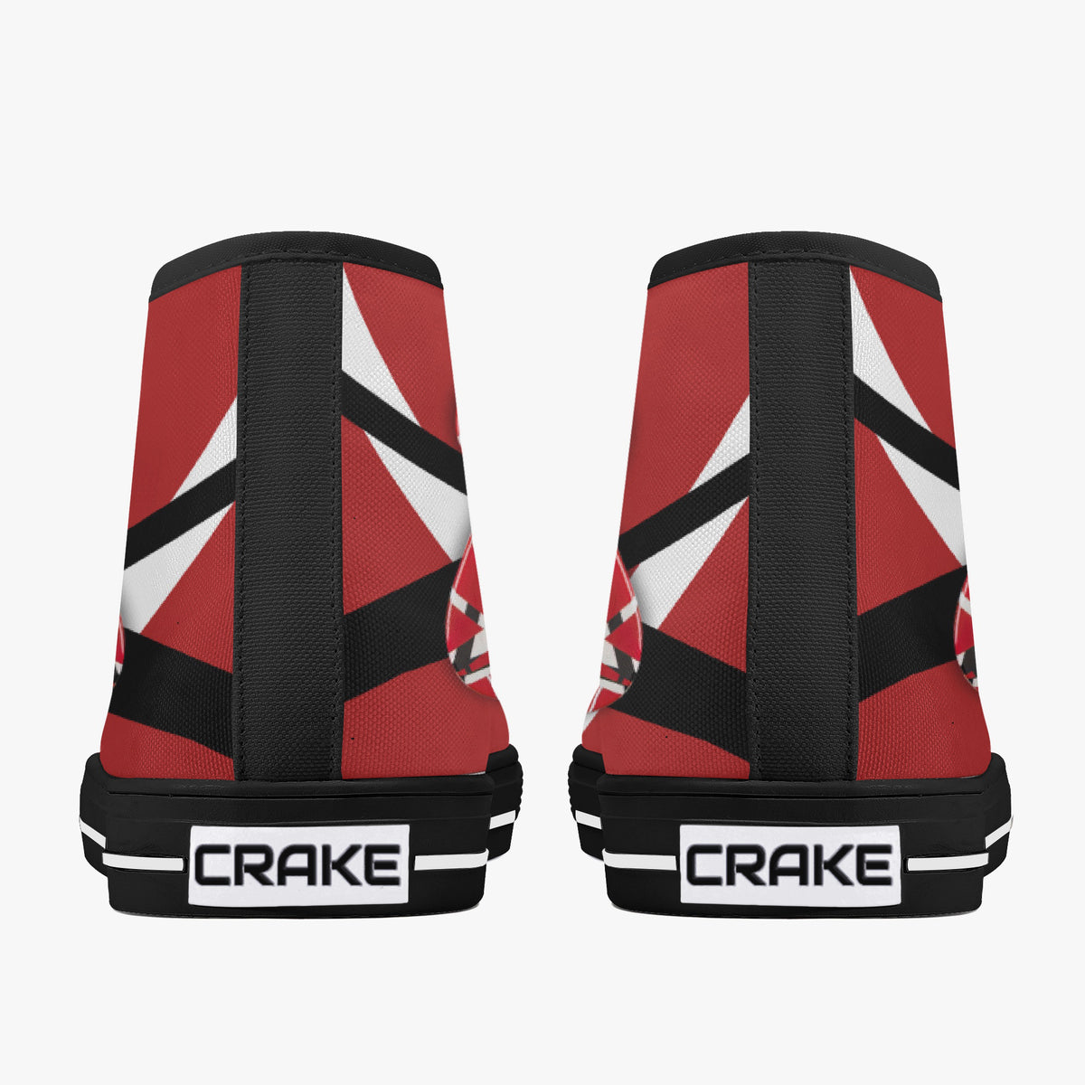 Crake High Top Red Guitar laced custom prints canvas shoes