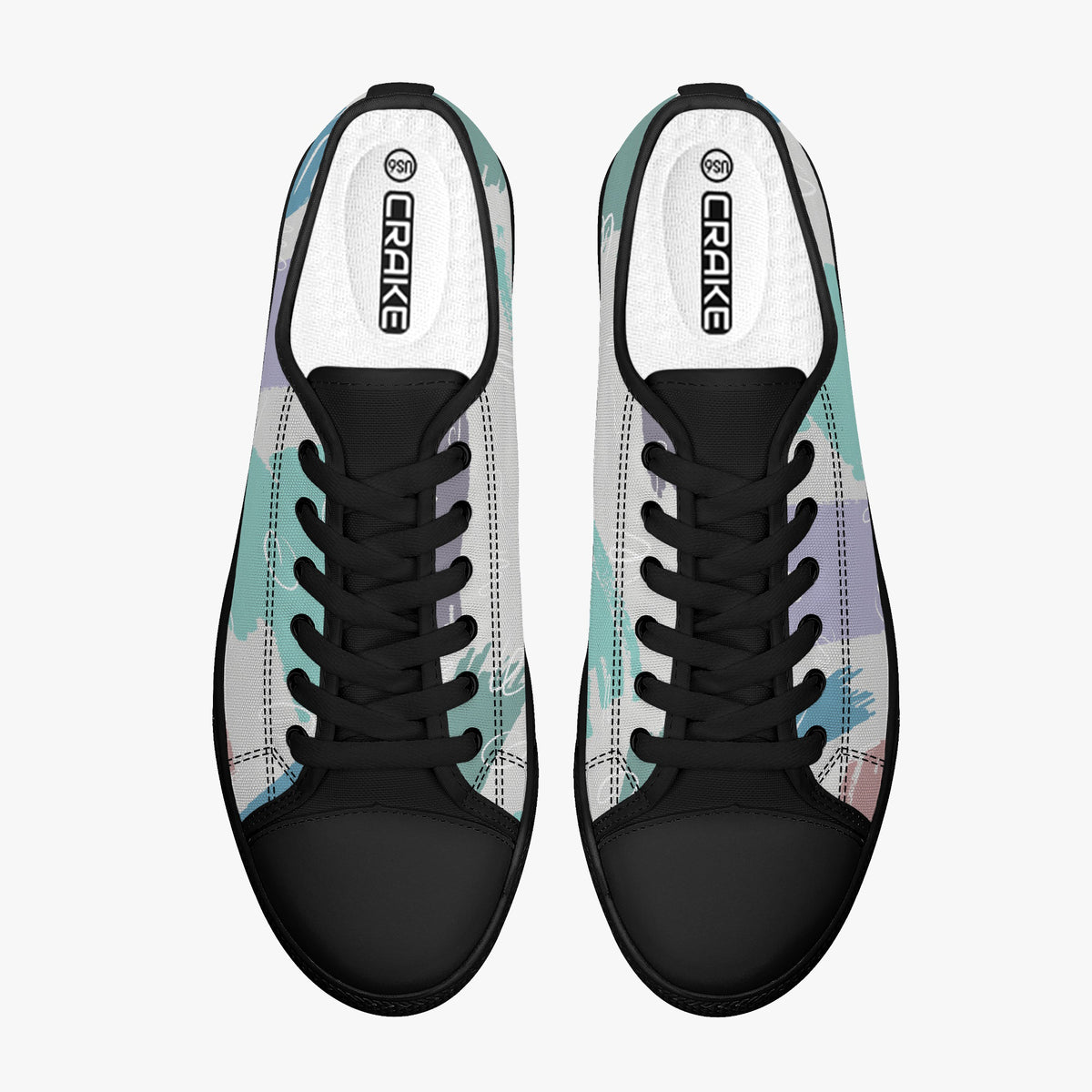 Crake Low Top Peters Painting 2 laced custom prints canvas shoes