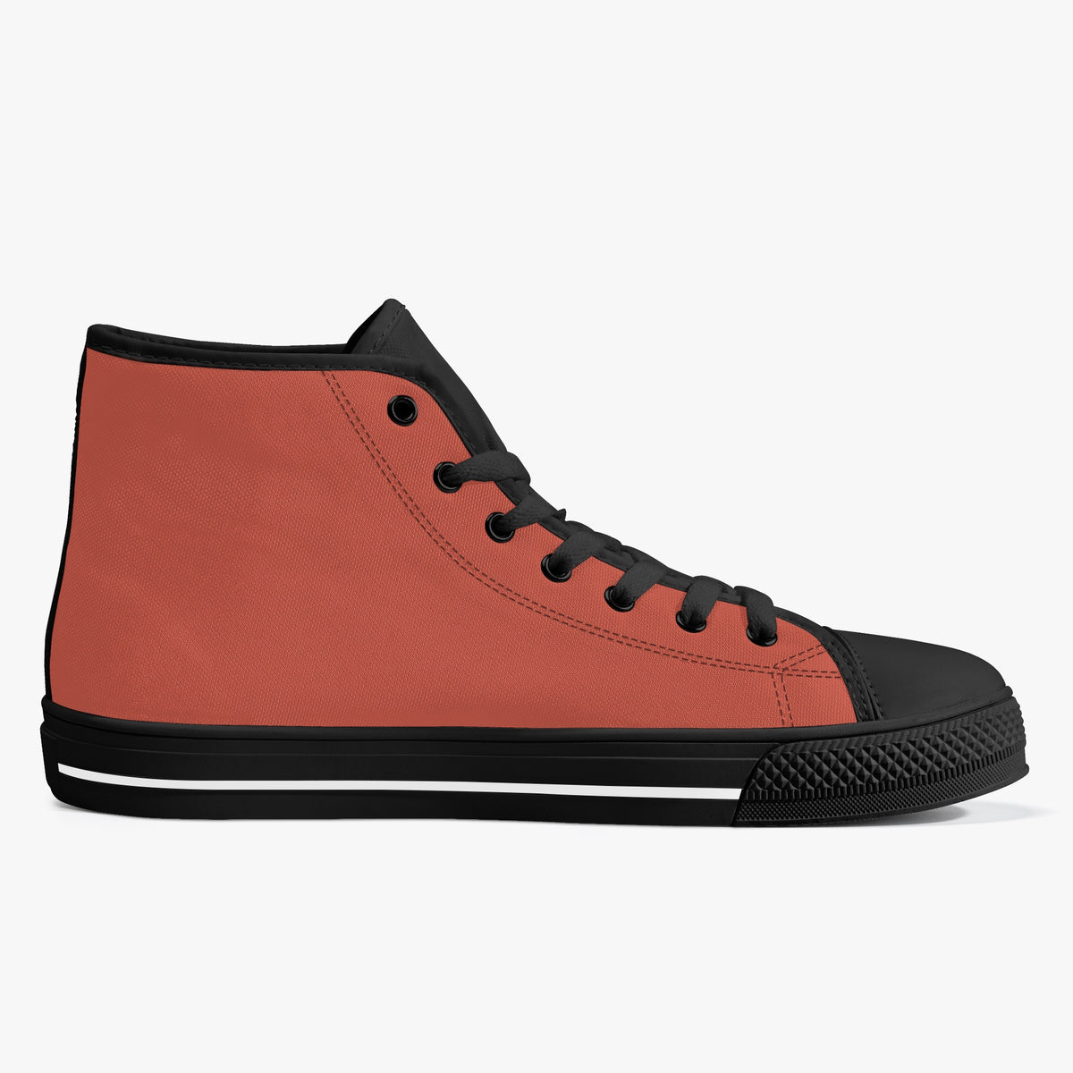 Crake High Top Orange laced custom prints canvas shoes