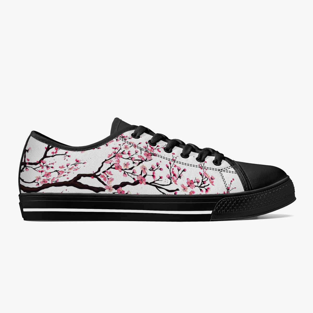Crake Low Top Sakuras laced custom prints canvas shoes