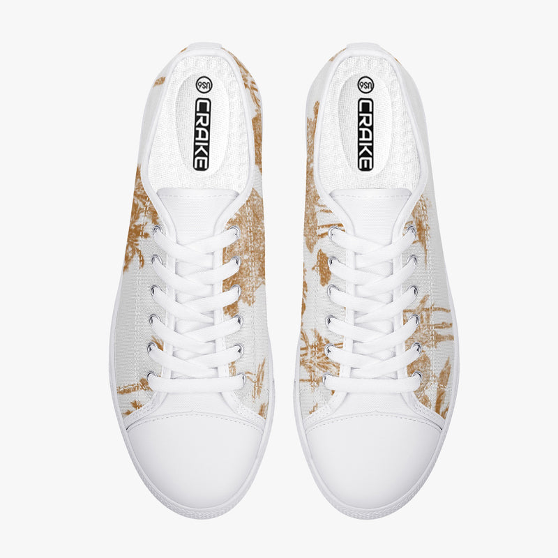 Crake Low Top Coconut Tree Scenery laced custom prints canvas shoes at RM MYR289