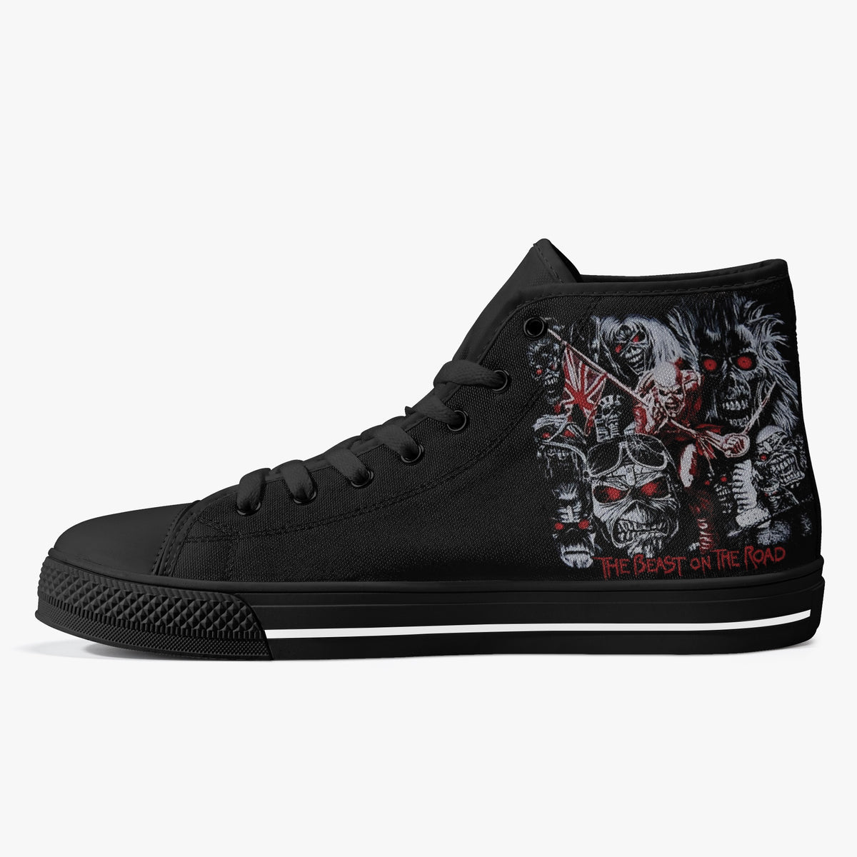 Crake High Top The Beast laced custom prints canvas shoes