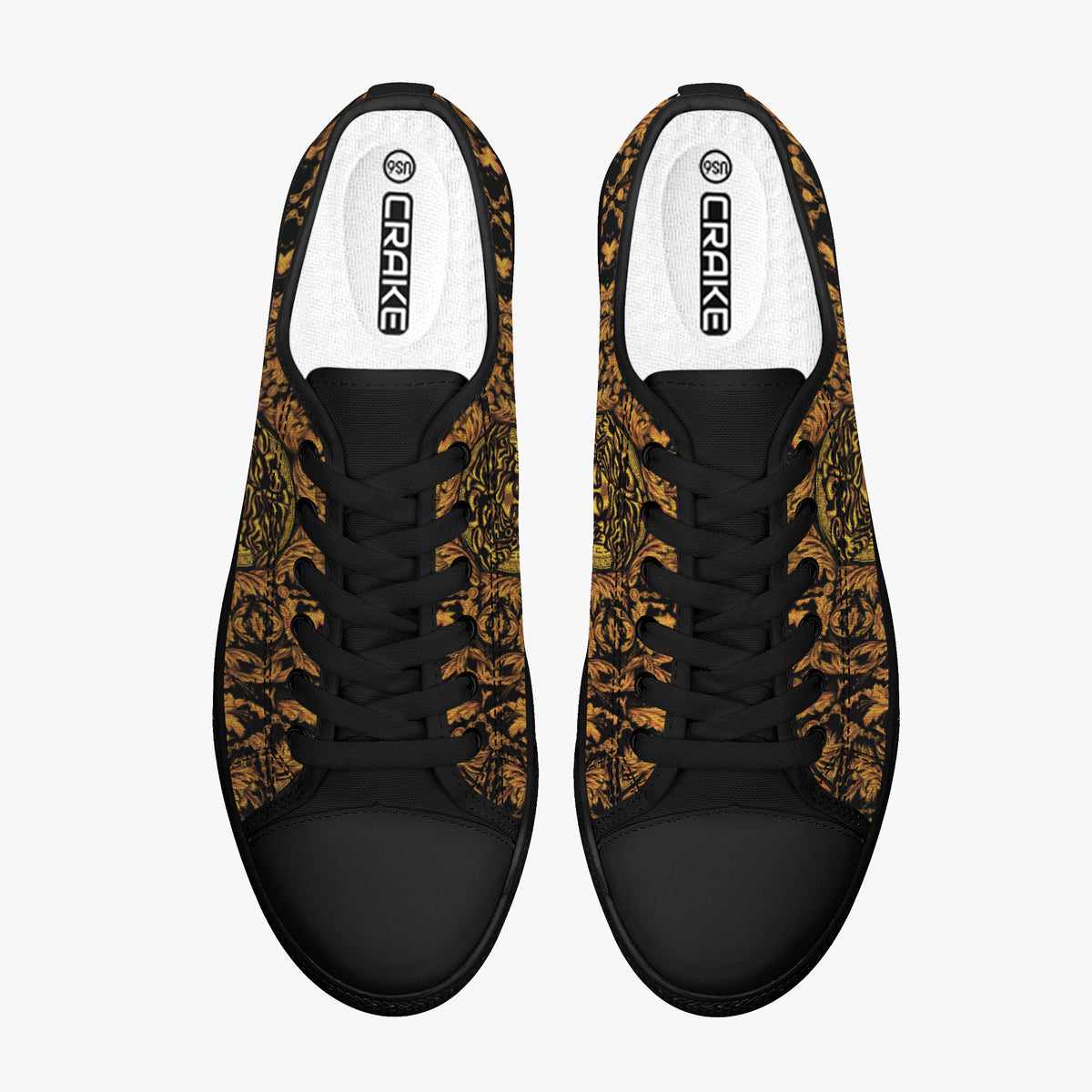 Crake Low Top Masked Man laced custom prints canvas shoes