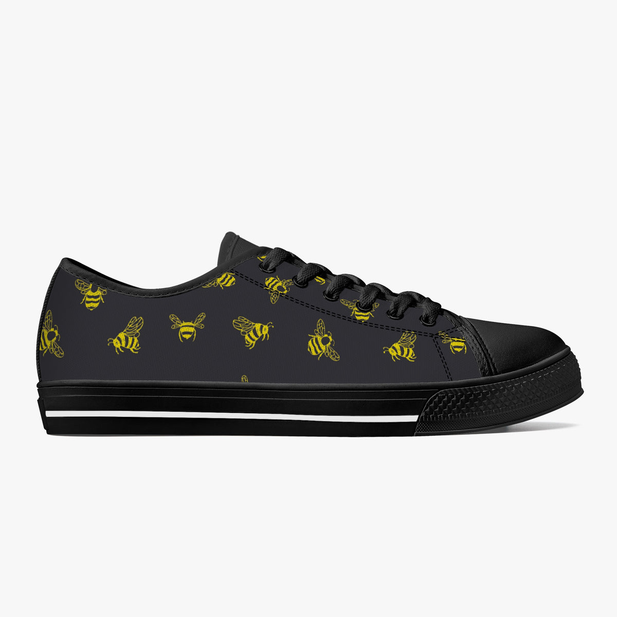 Crake Low Top Bees laced custom prints canvas shoes