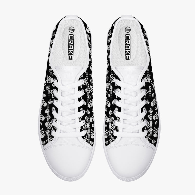 Crake Low Top Skulls laced custom prints canvas shoes at RM MYR289