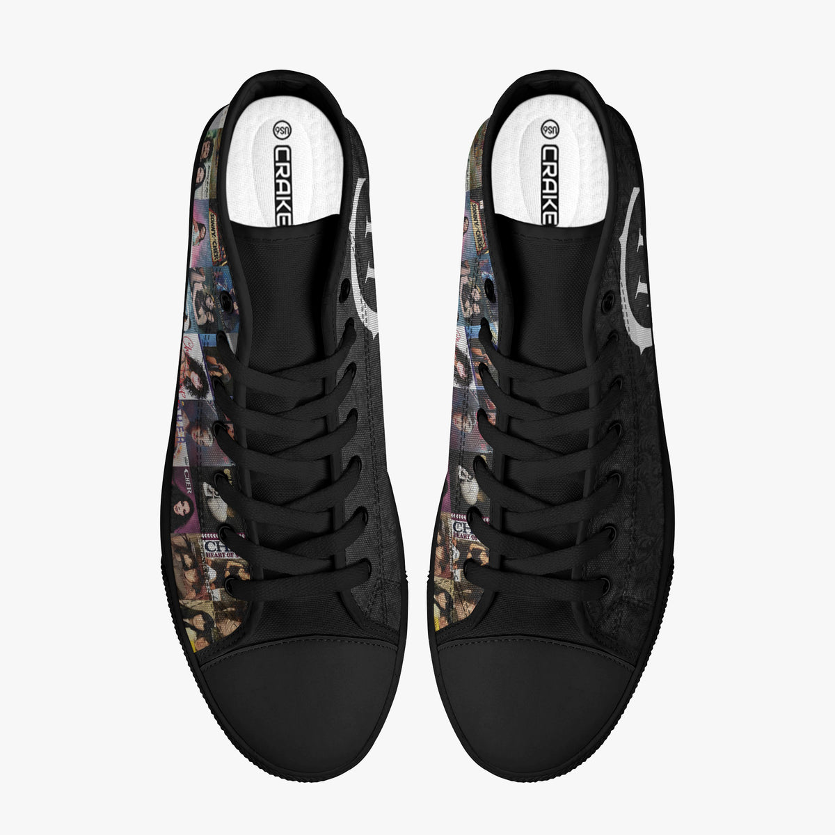 Crake High Top Cher laced custom prints canvas shoes