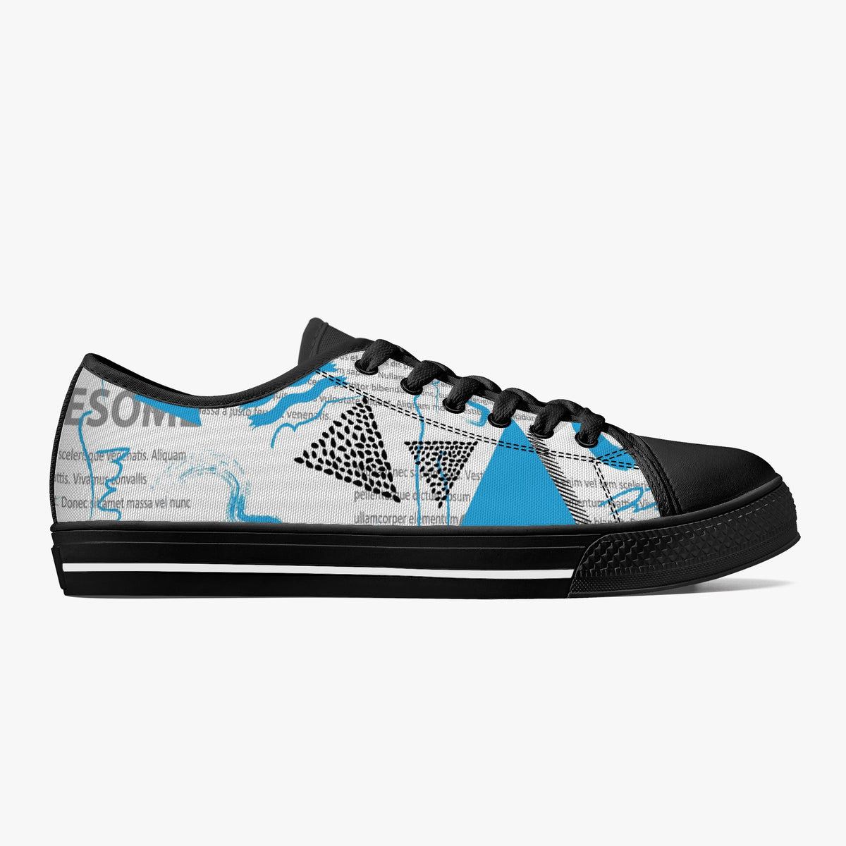 Crake Low Top Awesome Abstract laced custom prints canvas shoes