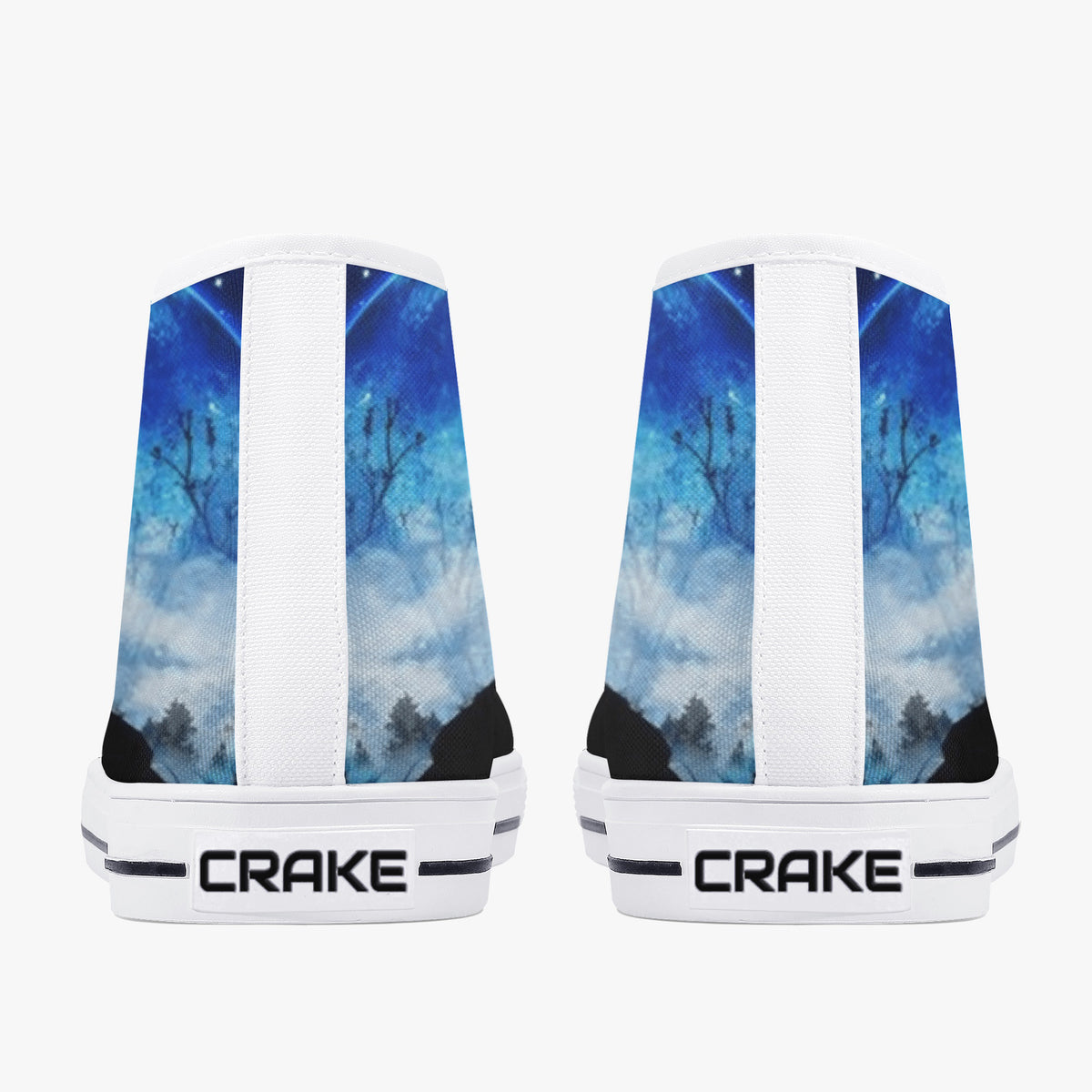 Crake High Top Night Wolves laced custom prints canvas shoes