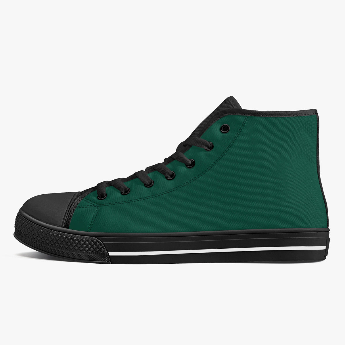 Crake High Top Dark Green laced high top plain color canvas shoes