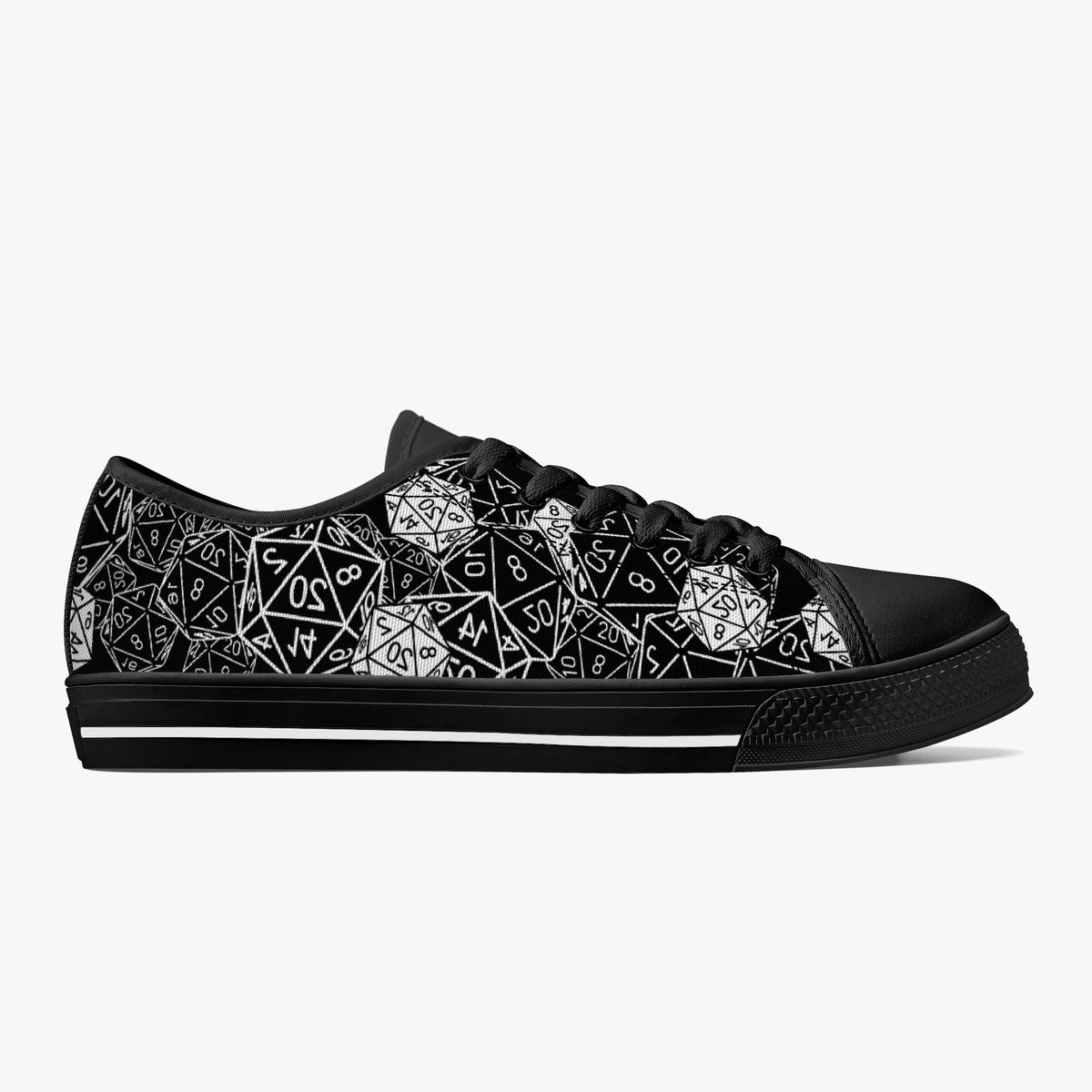 Crake Low Top Numbers laced custom prints canvas shoes