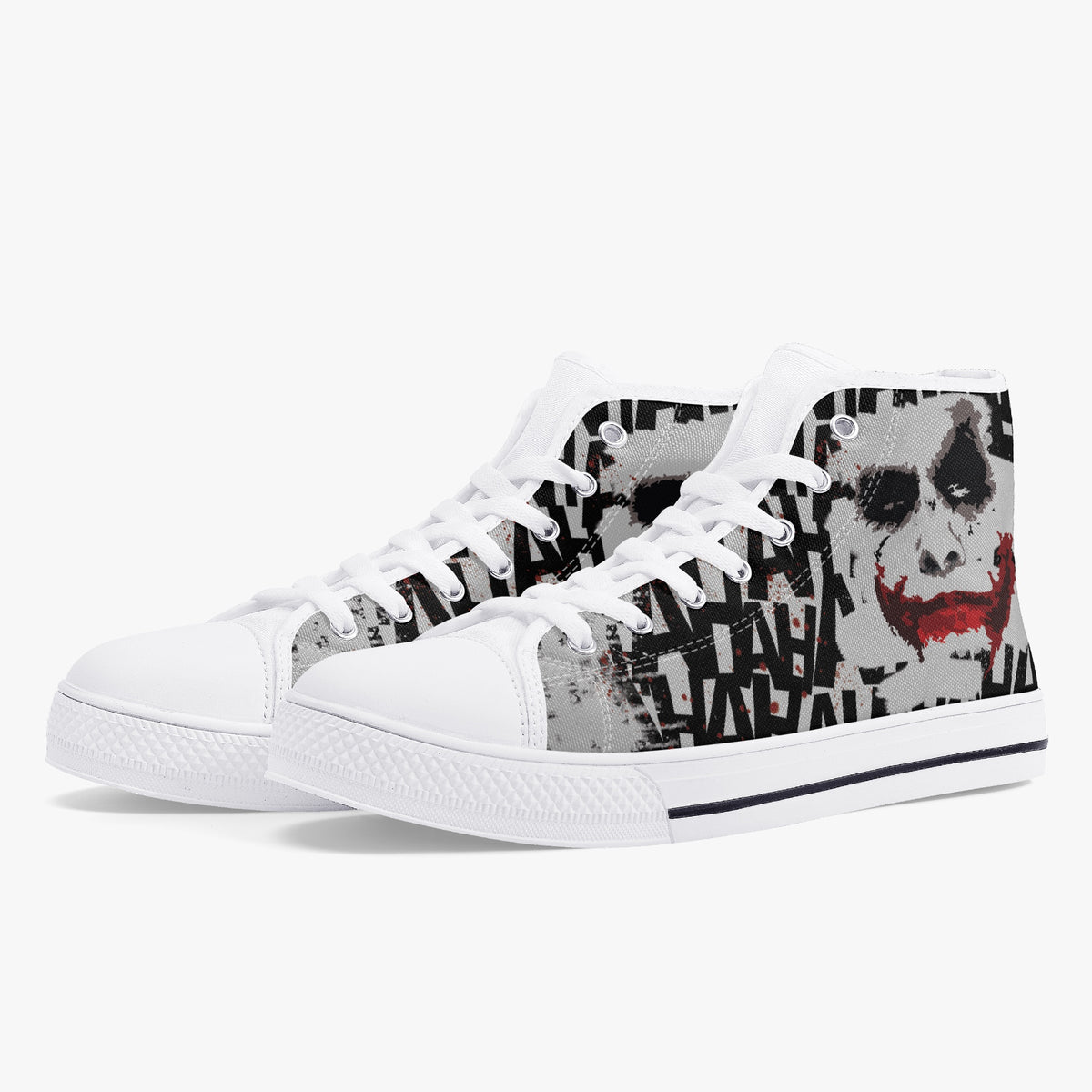 Crake High Top The Clown laced custom prints canvas shoes