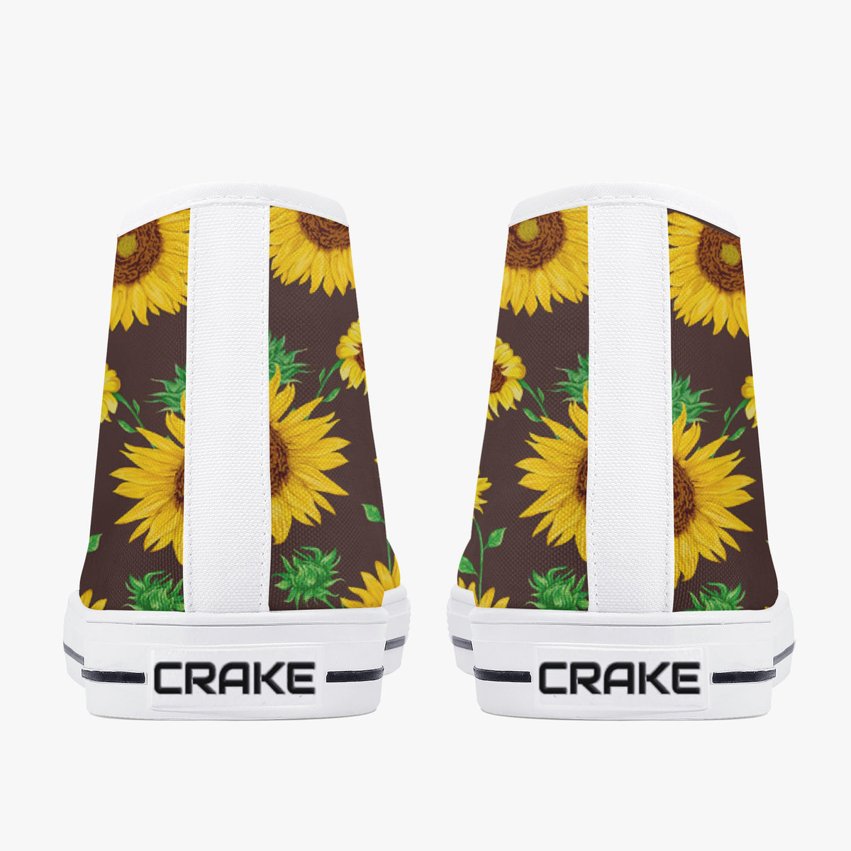 Crake High Top Sunflowers laced custom prints canvas shoes