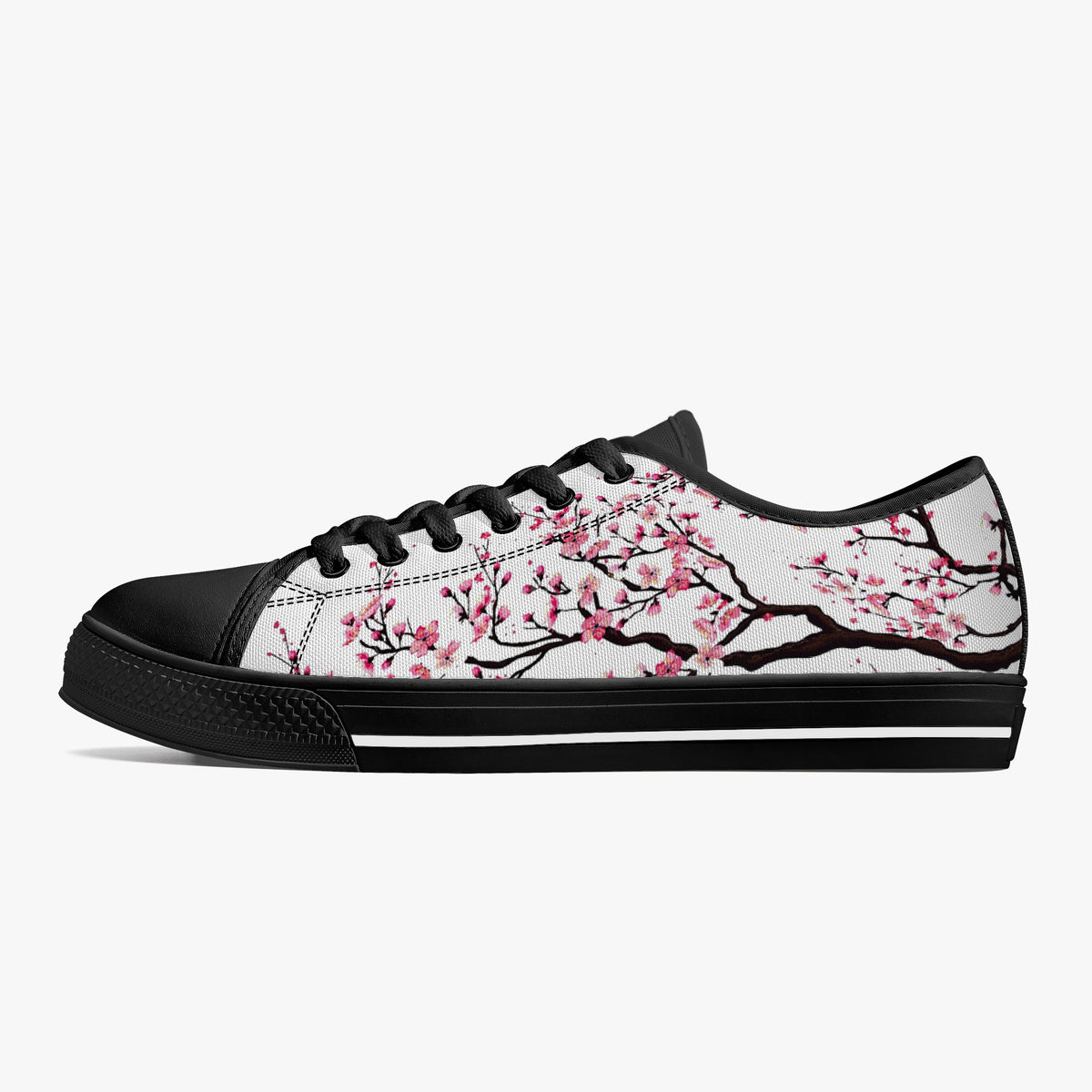 Crake Low Top Sakuras laced custom prints canvas shoes
