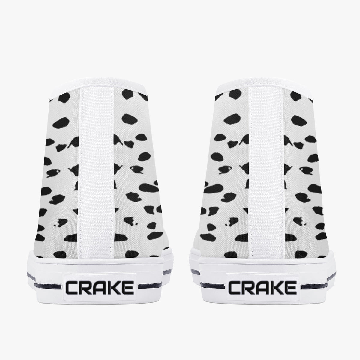 Crake High Top Black Spotted laced custom prints canvas shoes
