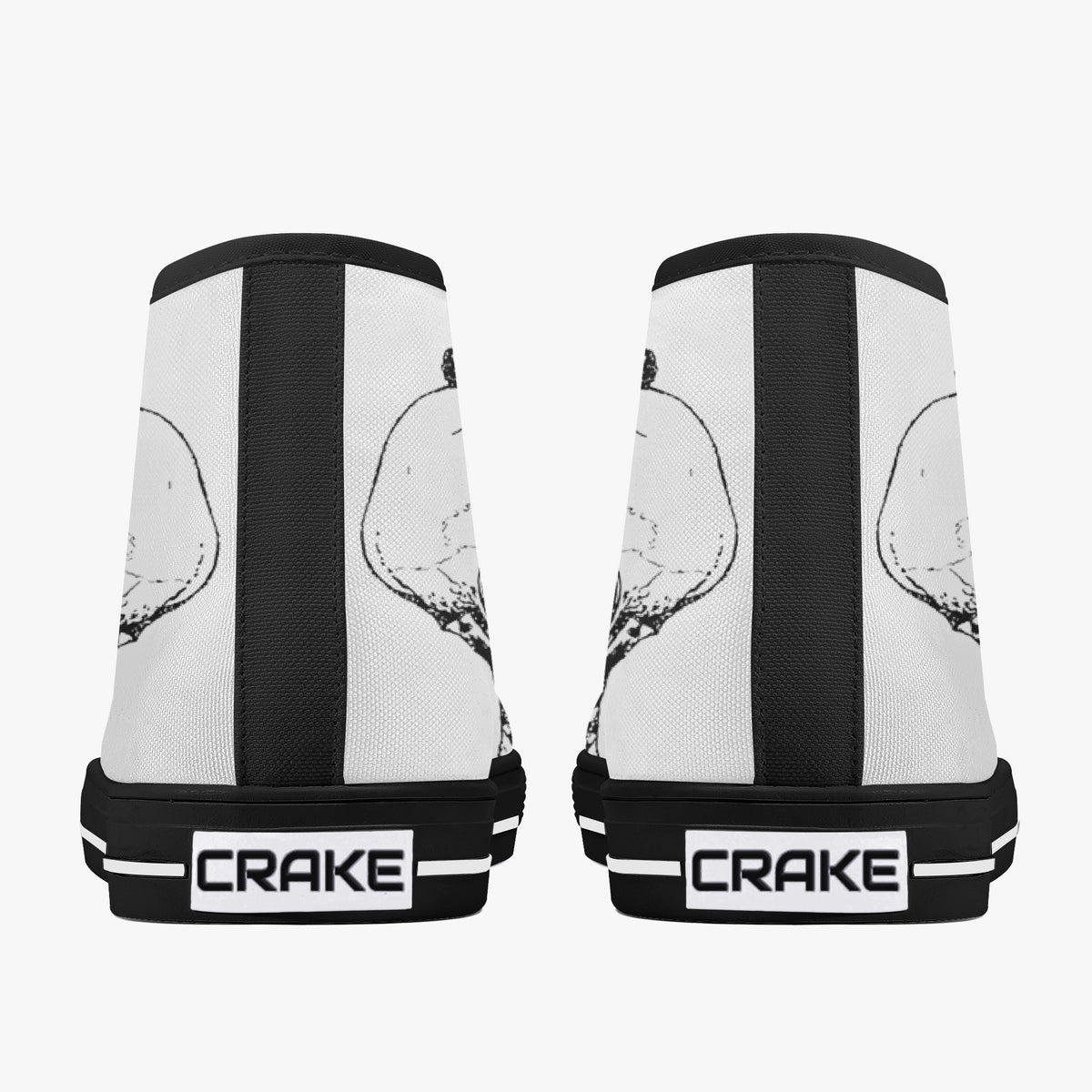 Crake High Top Skulls on headphone laced custom prints canvas shoes