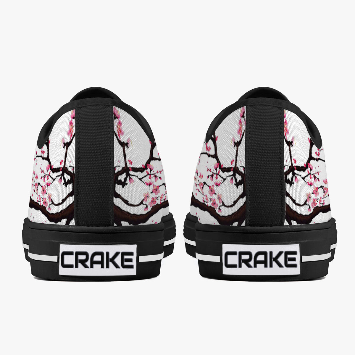 Crake Low Top Sakuras laced custom prints canvas shoes