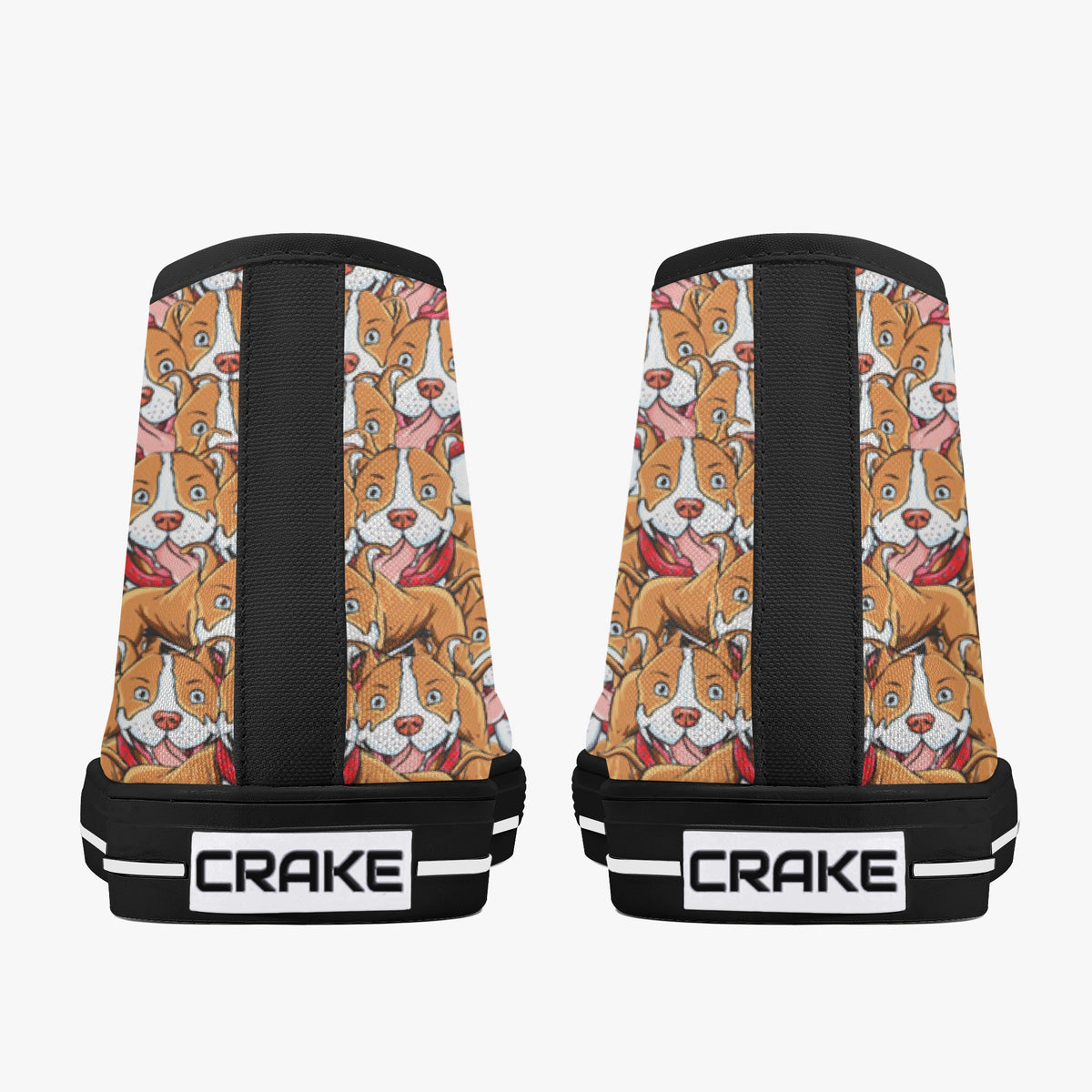 Crake High Top Pitbulls laced custom prints canvas shoes