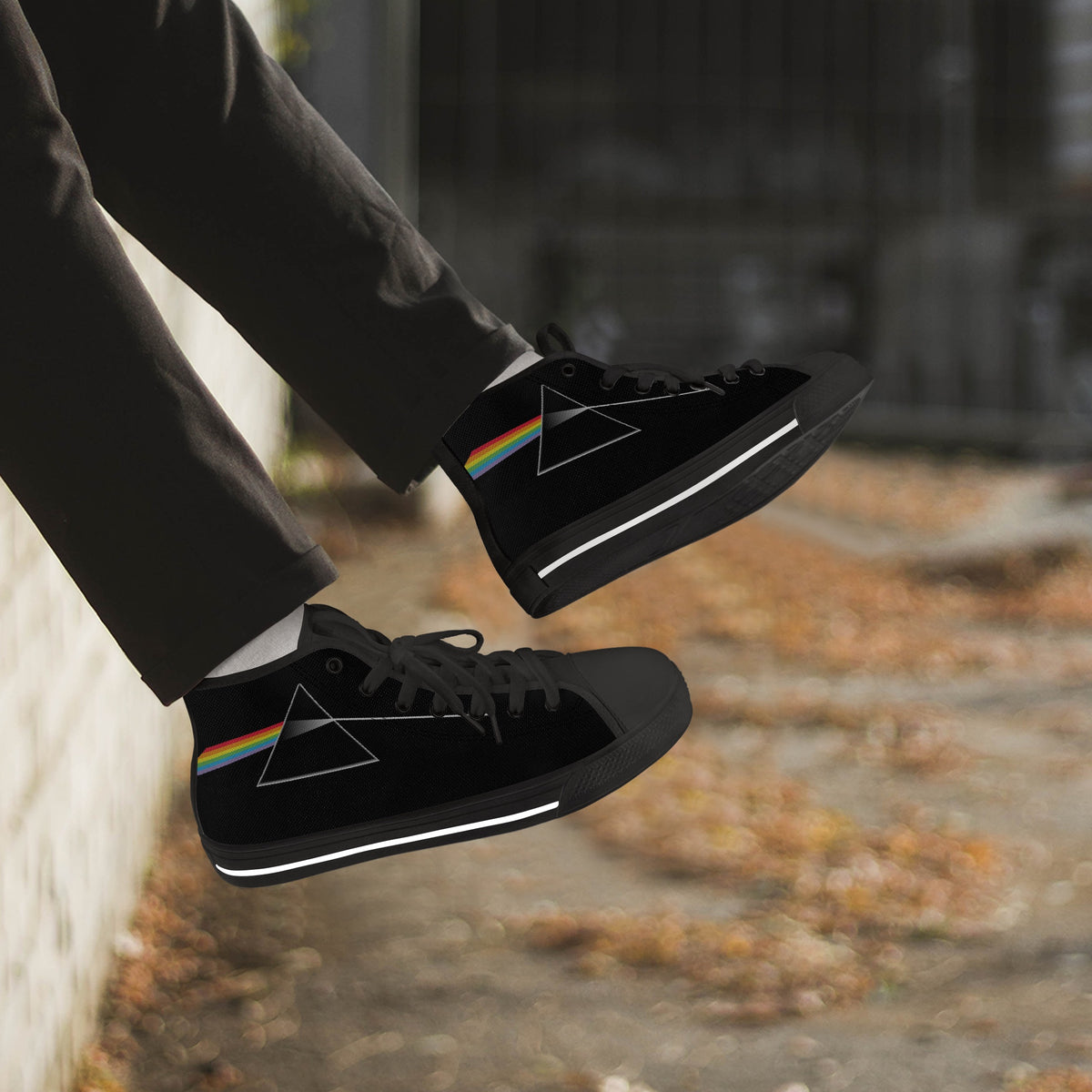 Crake High Top Prisma laced custom prints canvas shoes