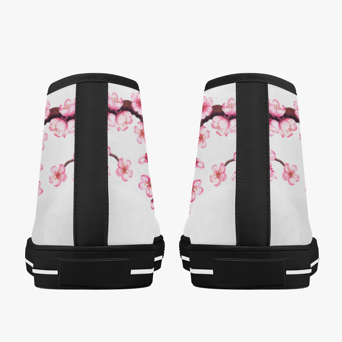 Crake High Top Sakura Tree Grey laced custom prints canvas shoes