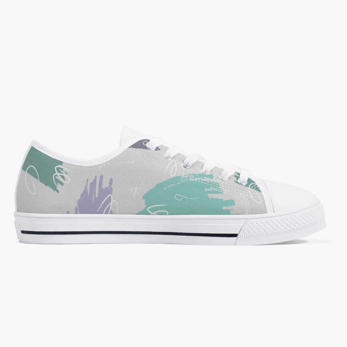 Crake Low Top Peters Painting 2 laced custom prints canvas shoes