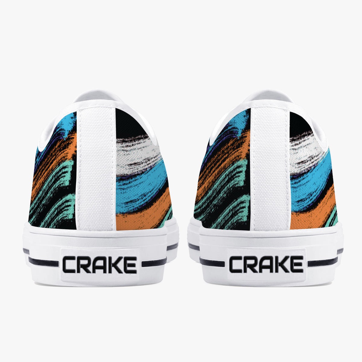Crake Low Top Blackhole laced custom prints canvas shoes