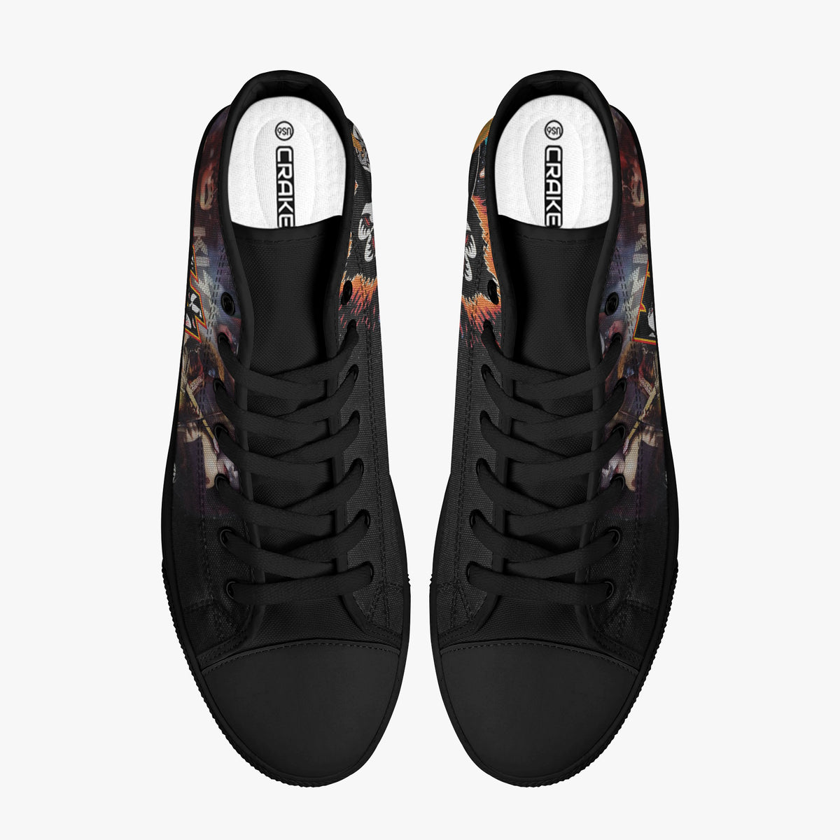 Crake High Top Kiss laced custom prints canvas shoes