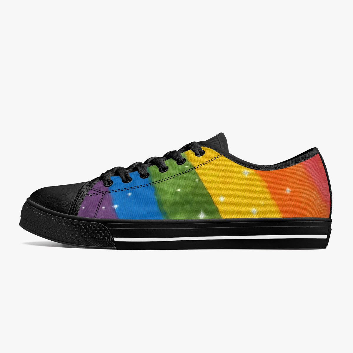 Crake Low Top Rainbow 2 laced custom prints canvas shoes