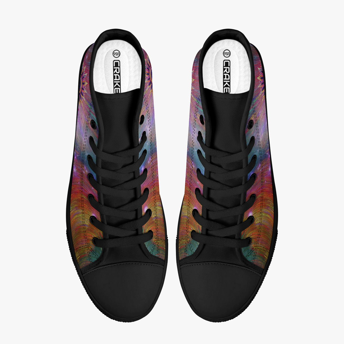 Crake High Top Single Eyed Sunflower laced custom prints canvas shoes