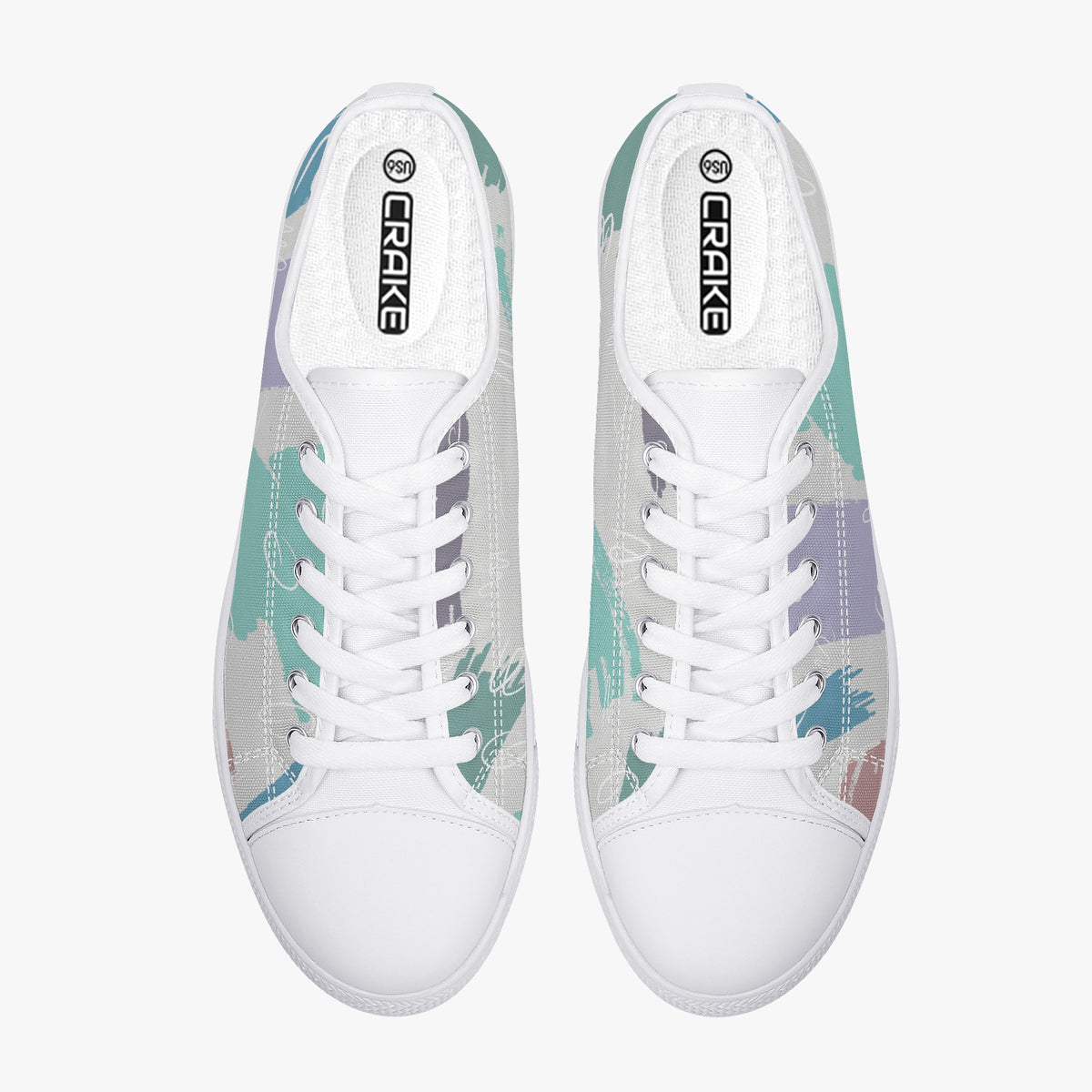 Crake Low Top Peters Painting 2 laced custom prints canvas shoes