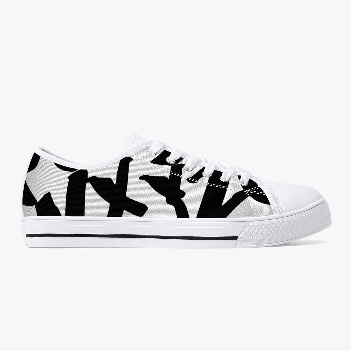 Crake Low Top Latin laced custom prints canvas shoes
