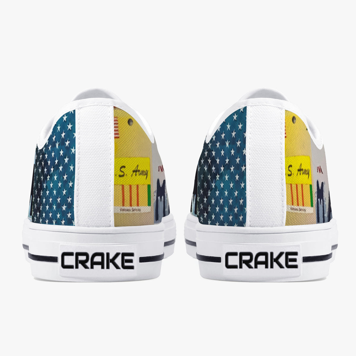 Crake Low Top Marine Mom laced custom prints canvas shoes