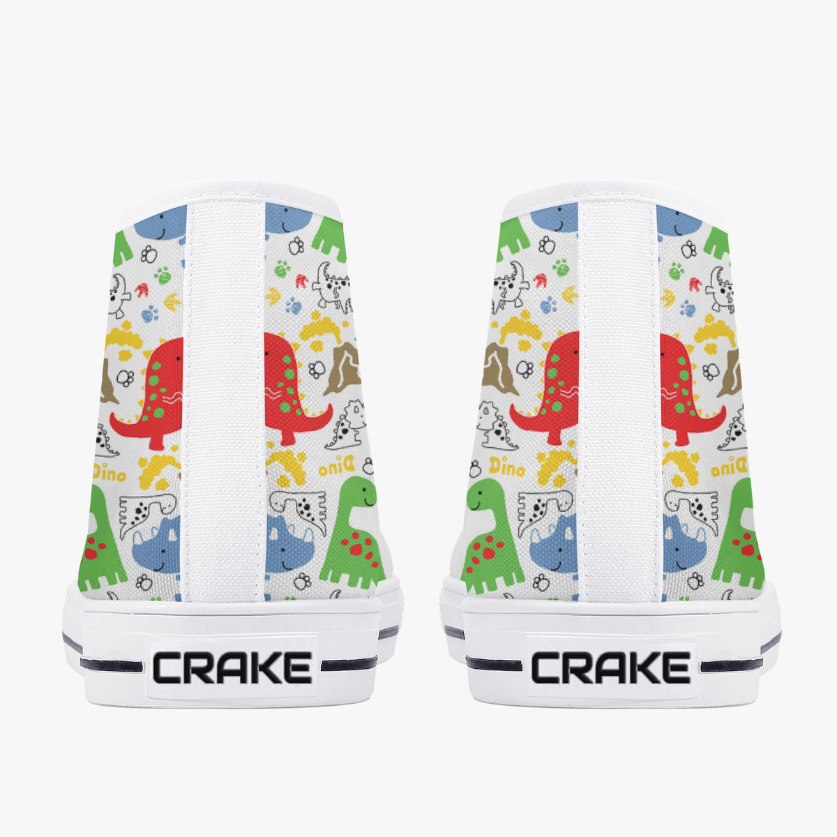 Crake High Top Little Dinosaurs 2 laced custom prints canvas shoes